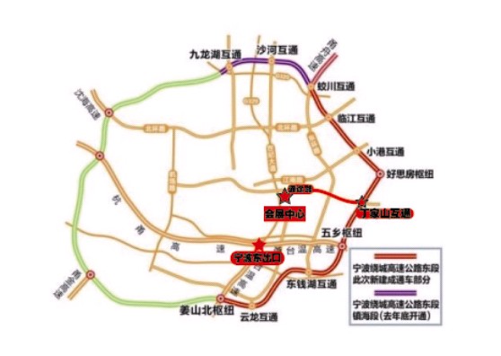 寧波國(guó)際會(huì)展中心貨運(yùn)車(chē)輛行駛示意圖